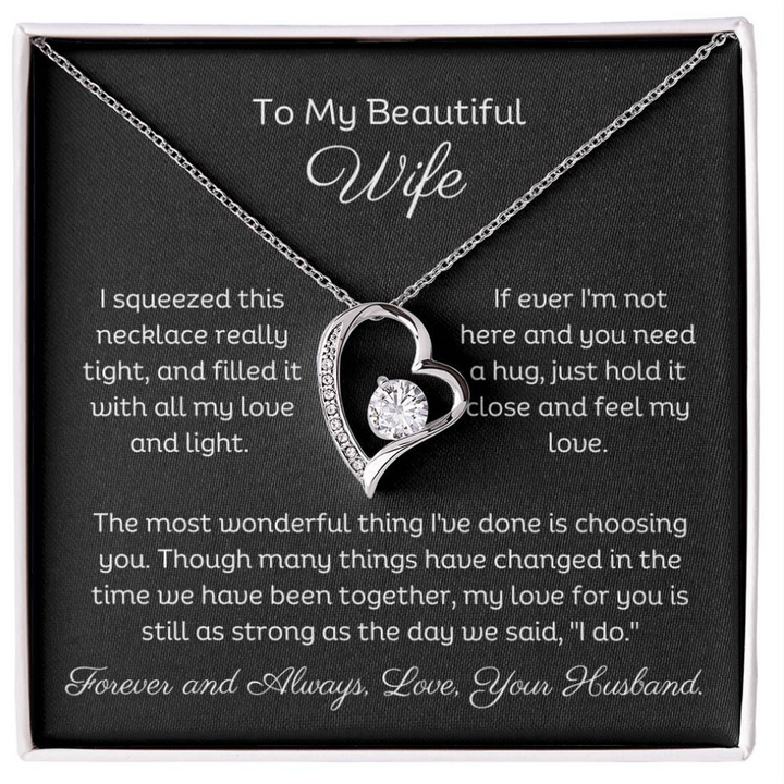 Beautiful Wife Forever Love Necklace With Matching Earrings