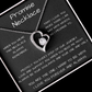 Promise Heart Shape Pendant Necklace 14k white gold finish or 18k yellow gold finish 6.5mm round cut cubic zirconia stone with a heartfelt promise message