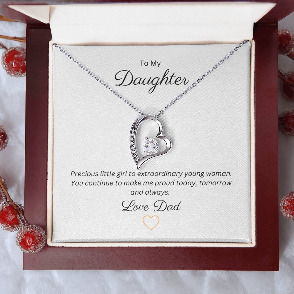 14k white gold finish Heart necklace