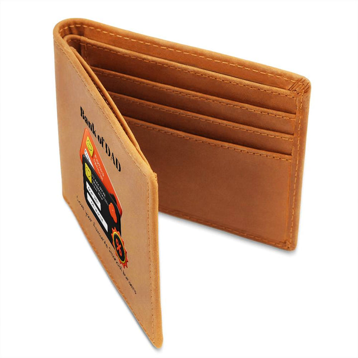 Graphic Soft Leather Wallet fun but thoughtful "Bank of Dad" gift for Dad.  