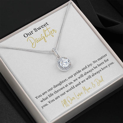 14k white gold finish Pendant Necklace With 8mm cushion-cut center cubic zirconia crystal