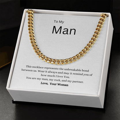 Mans Gold cuban link necklace