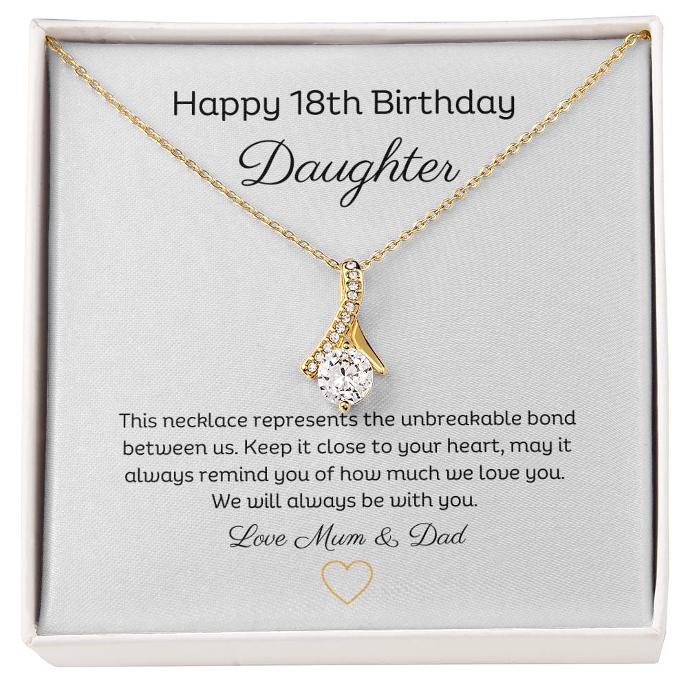 Happy 18th Birthday Daughter 14k or 18K Gold Petite Pendant Necklace