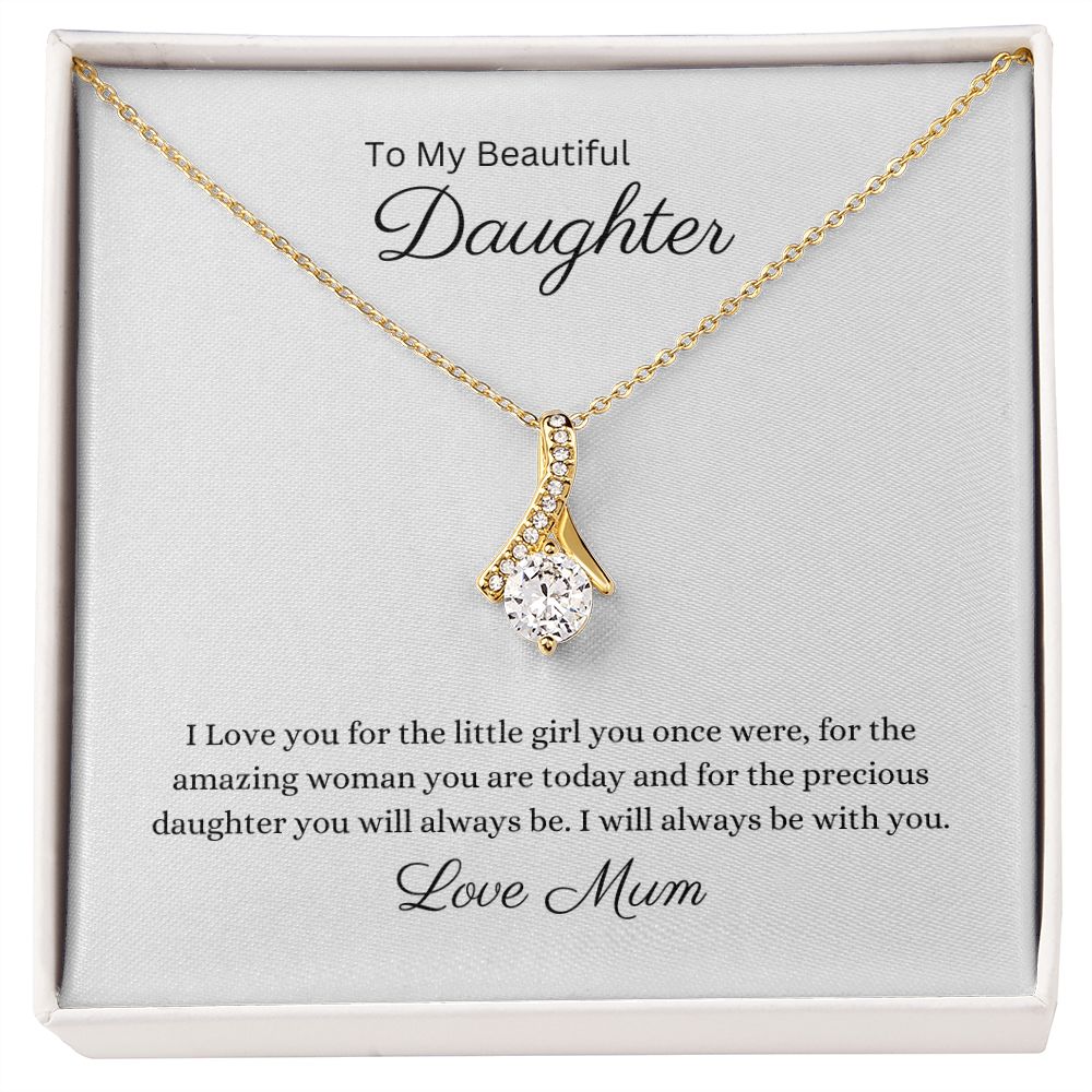 Beautiful Daughter Petite Ribbon Pendant and Necklace