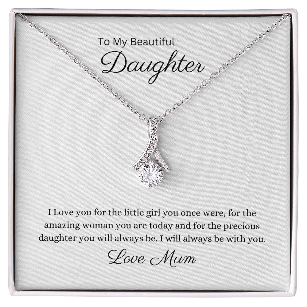 Beautiful Daughter Petite Ribbon Pendant and Necklace