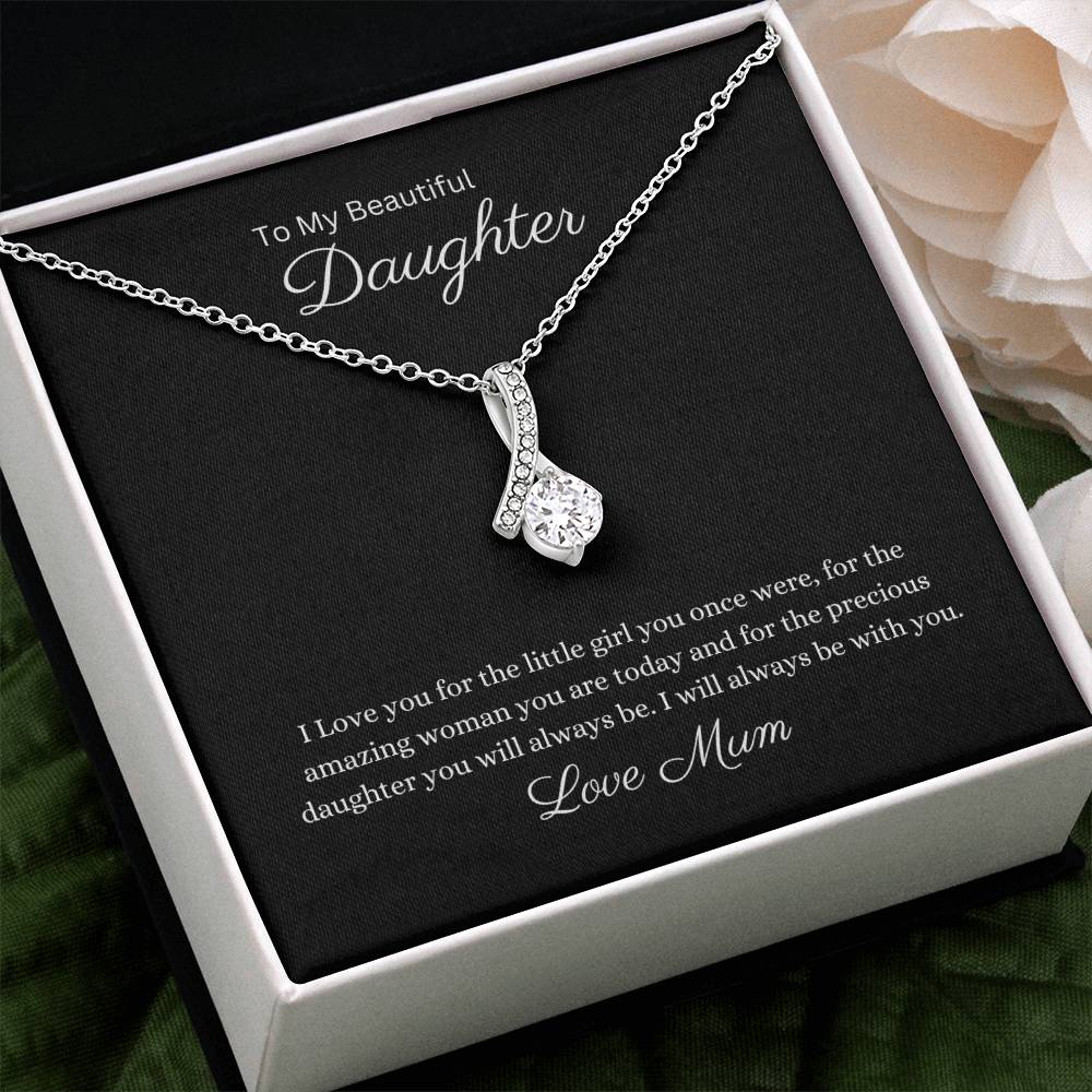 Daughter beautiful 14k Gold petite pendant necklace