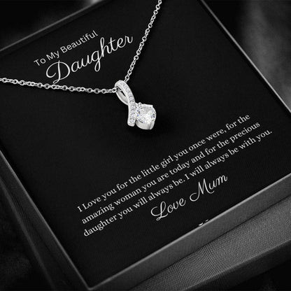 Daughter beautiful 14k Gold petite pendant necklace