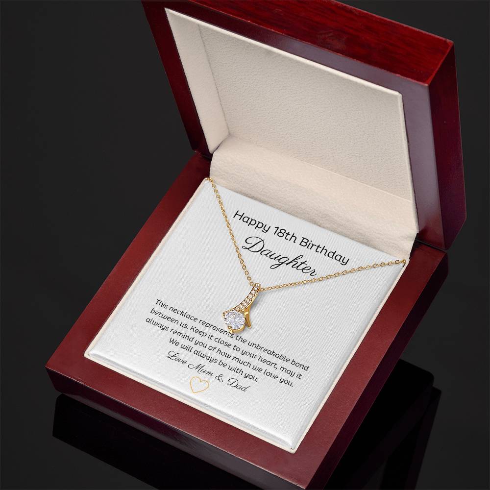 Happy 18th Birthday Daughter 14k or 18K Gold Petite Pendant Necklace