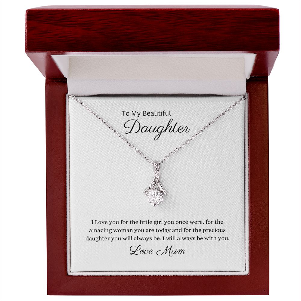 Beautiful Daughter Petite Ribbon Pendant and Necklace