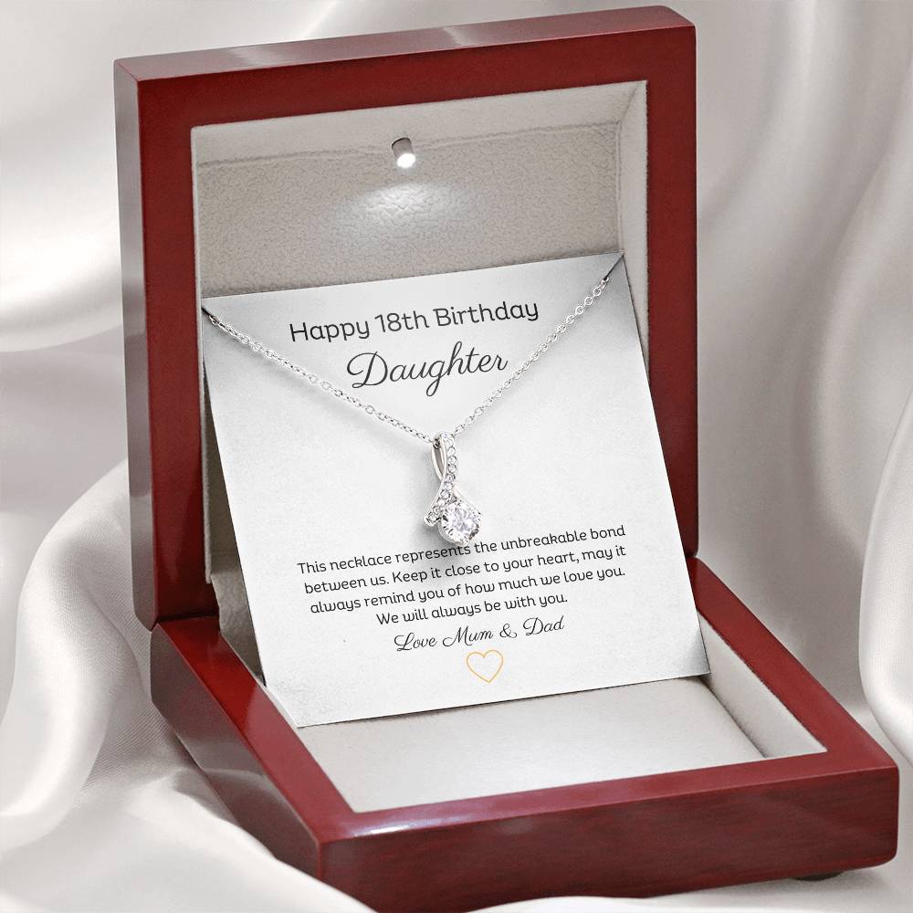 Happy 18th Birthday Daughter 14k or 18K Gold Petite Pendant Necklace