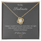 Soulmate Love Knot Pendant Necklace Embellished With Cubic Zirconia Crystals