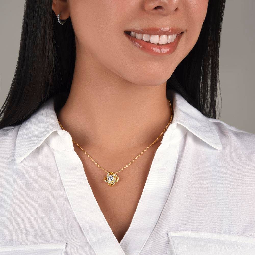 14k or 18K Gold Beautiful Daughter love knot Pendant Necklace