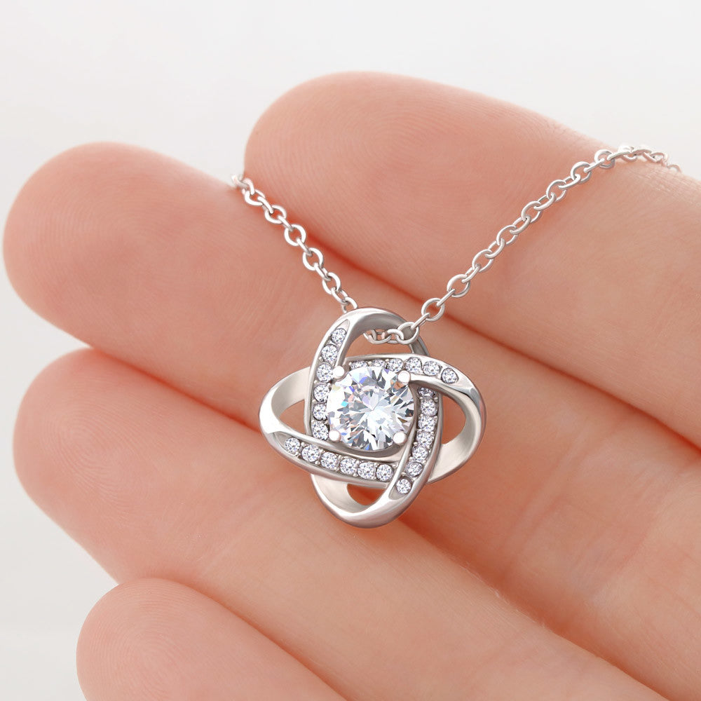 14k or 18k Daughter Love Knot Pendant Necklace