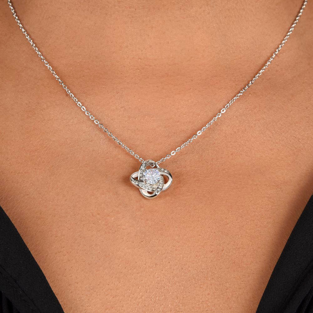 14k or 18k Daughter Love Knot Pendant Necklace