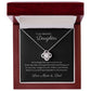 To Our Beautiful Daughter Love Knot Necklace with Cubic Zirconia Stones