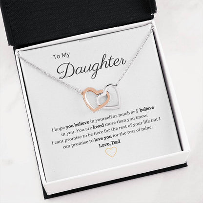 To My Daughter Interlocking Hearts Necklace