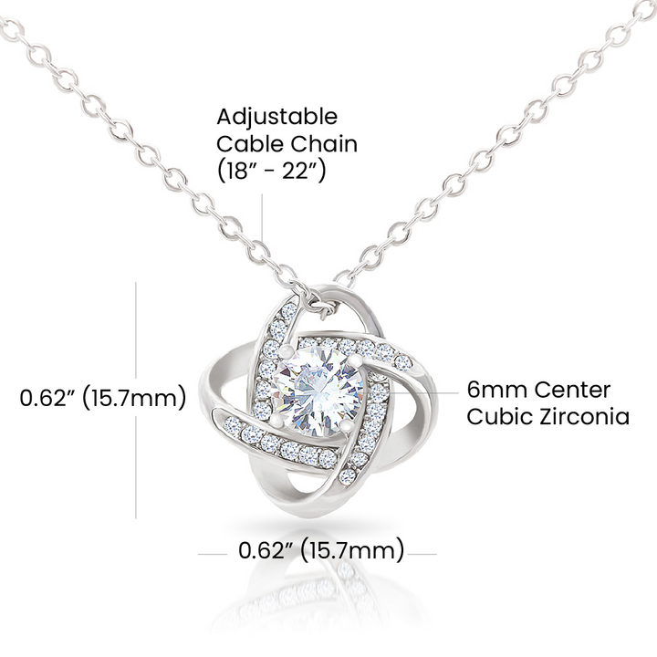 Beautiful Love Knot Necklace Pendant Embellished With Cubic Zirconia Crystals