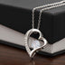 14k White Gold Necklace Heart Pendant Embellished With Cubic Zirconia Crystals