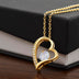 18k Gold Necklace Heart Pendant Embellished With Cubic Zirconia Crystals