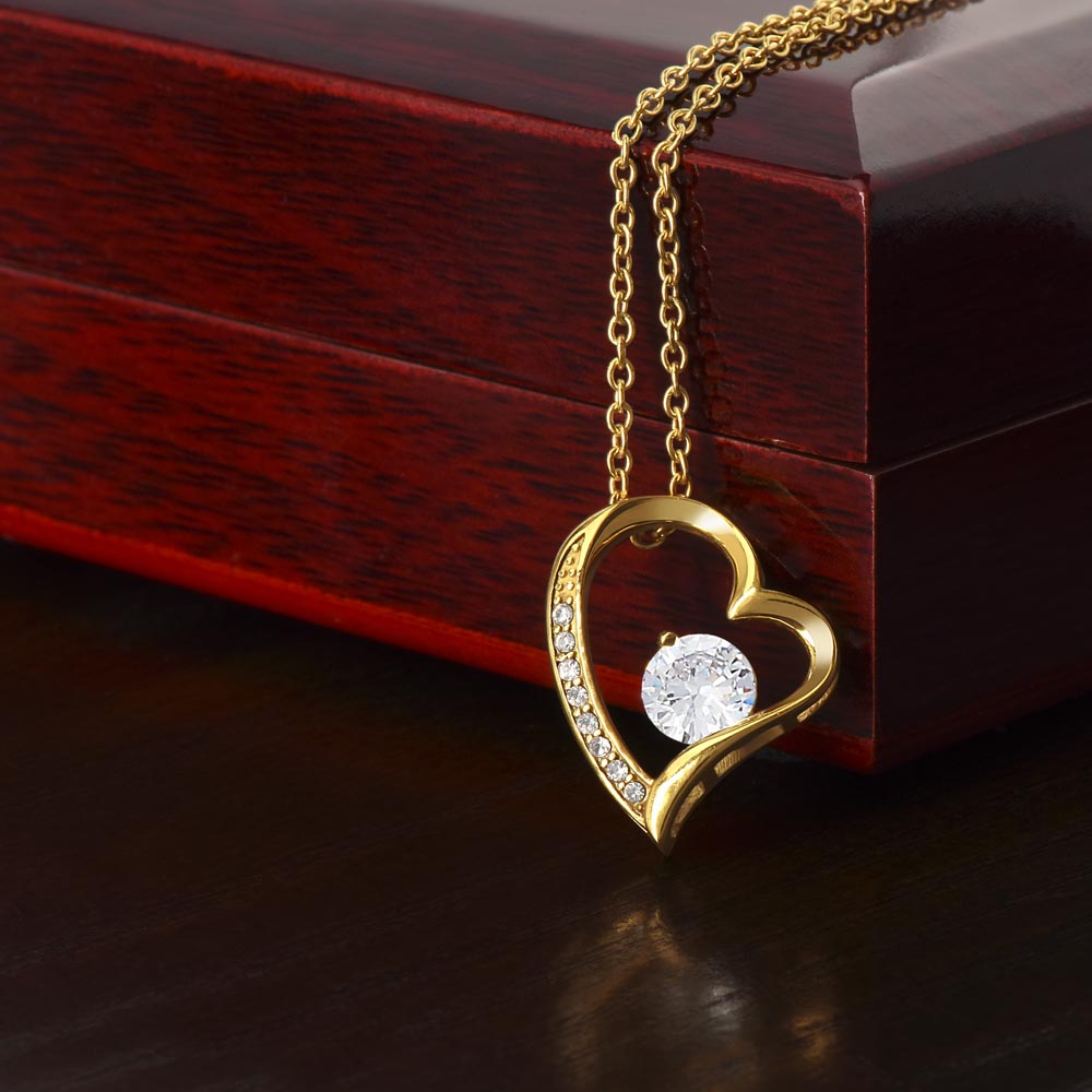 14k white gold finish Heart necklace