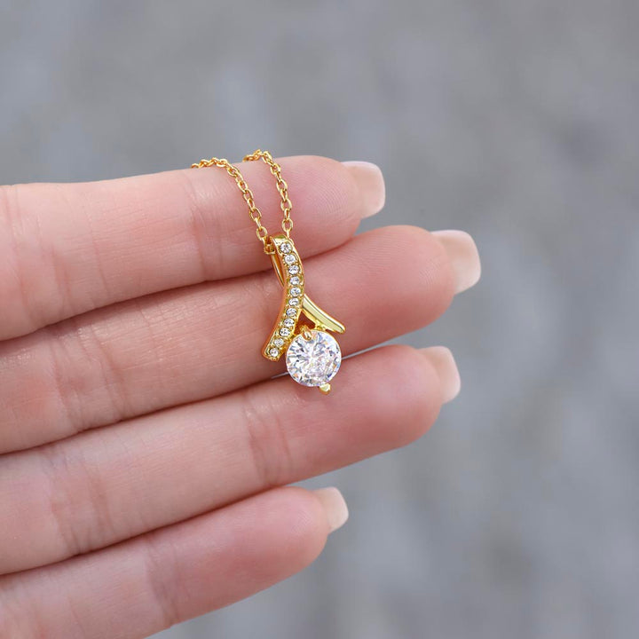 18k Gold Necklace Pendant Embellished With Cubic Zirconia Crystals