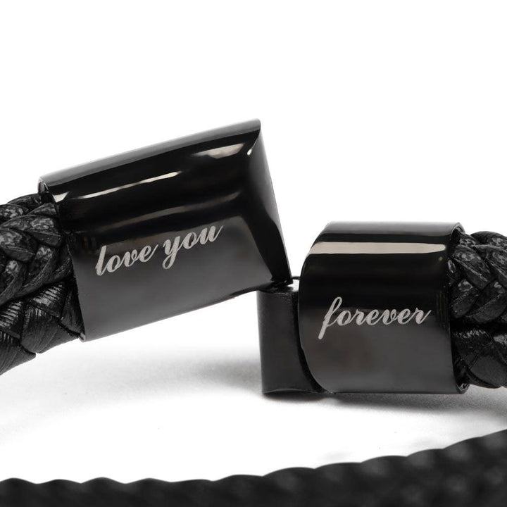 To My Boyfriend "Love You Forever" Vegan Leather Bracelet with Message Card