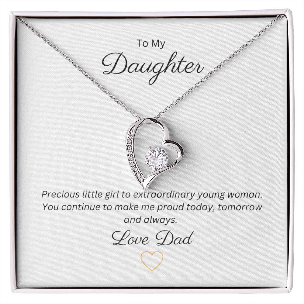 14k white gold finish Heart necklace