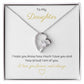 Personalised Daughter Message with Forever Love Heart Pendant Necklace 14k or 18k Gold.