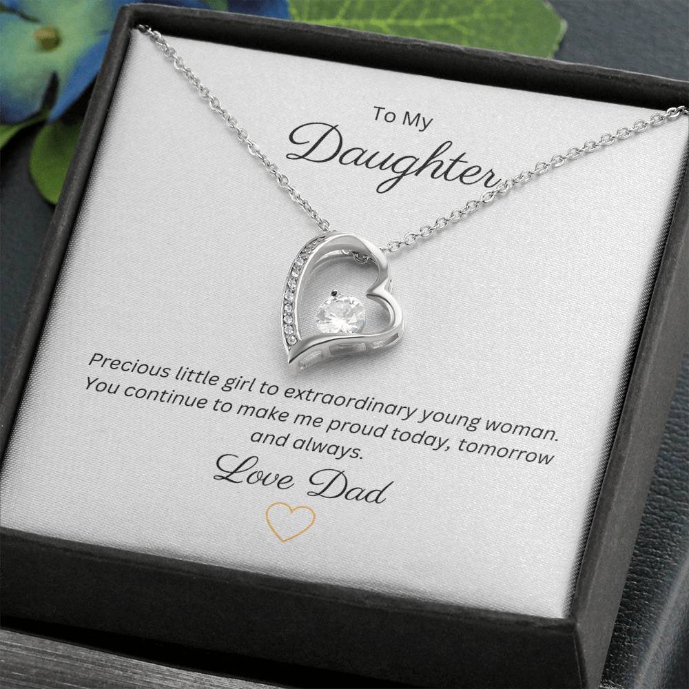 14k white gold finish Heart necklace