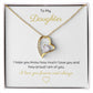 Personalised Daughter Message with Forever Love Heart Pendant Necklace 14k or 18k Gold.