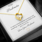 Heart pendant 14k white gold finish or 18k yellow gold finish 6.5mm round cut cubic zirconia stone