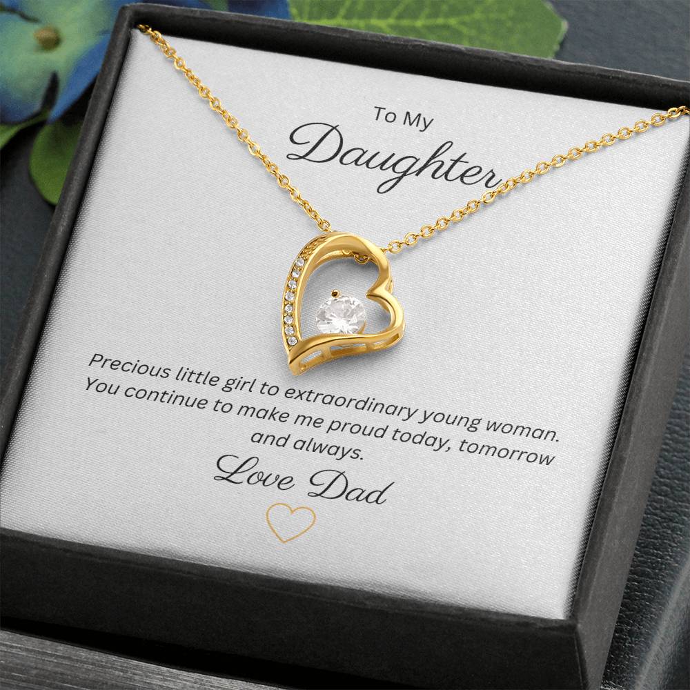 18k white gold finish Heart necklace